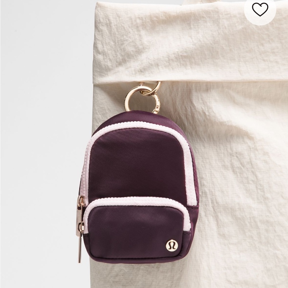lululemon athletica Everywhere Nano Backpack  - Plum with Light Pink Trim NWT - Picture 2 of 13